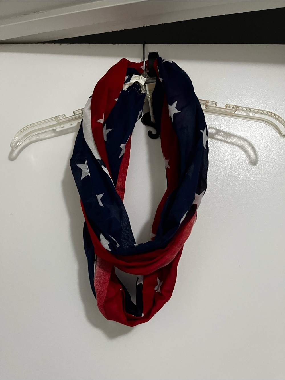Woman’s Red & Navy Star Infinity Scarf